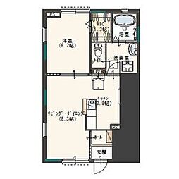 東武伊勢崎線 韮川駅 徒歩20分の賃貸アパート 1階1LDKの間取り