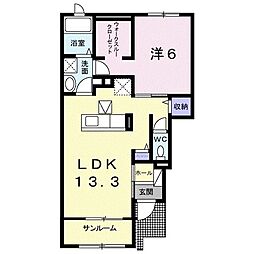 プログレスハウスK&H 1LDKの間取図画像
