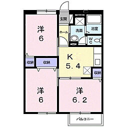 エルディムはるかぜ 3Kの間取図画像