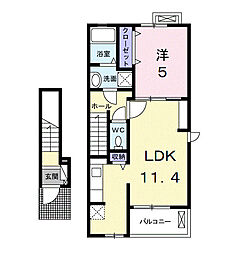 ビオーラエイト 1LDKの間取図画像