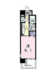 サンリット3 1Kの間取図画像