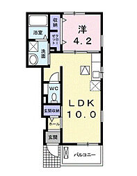 エルファロB 1LDKの間取図画像