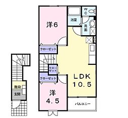 ソーレアイエー 2LDKの間取図画像