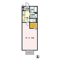 コーポアイリス 1Kの間取図画像
