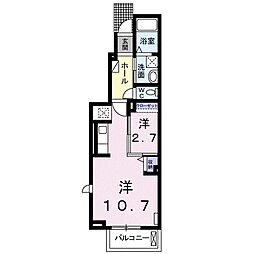 リバティ 1階ワンルームの間取り