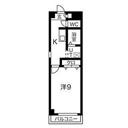 ラフィーネシャラ 1Kの間取図画像