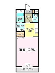 エクセレントプレイス 1Kの間取図画像