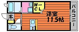 プレイン・パインA 1Kの間取図画像