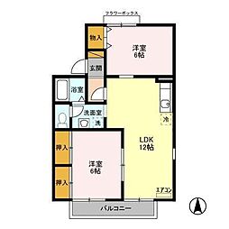 セジュール茂原公園A 2LDKの間取図画像