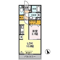 ロイヤルスクエア 1LDKの間取図画像