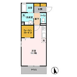 東武伊勢崎線 太田駅 徒歩24分の賃貸アパート 1階ワンルームの間取り