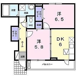 サニー 2DKの間取図画像
