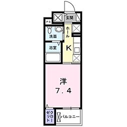セントラルグレースケー 1Kの間取図画像