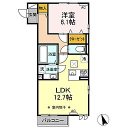 SakuraResidence 1LDKの間取図画像