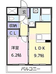 ステイシス久居 3階1LDKの間取り