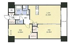 アークデュオ福島万世町 2LDKの間取図画像