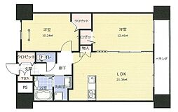 アークデュオ福島万世町 2LDKの間取図画像