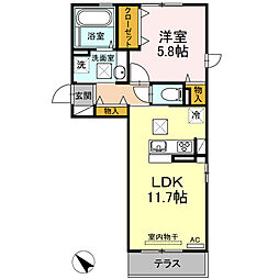 レジデンス下南部 1LDKの間取図画像