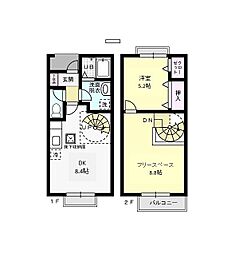 フォレストヒル勇　Ａ 1階2DKの間取り