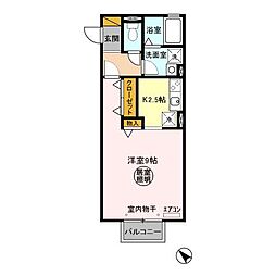 JR鹿島線 鹿島神宮駅 バス20分 深芝南下車 徒歩5分の賃貸アパート 2階1Kの間取り