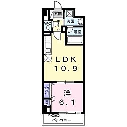 グランステージ綱島 1LDKの間取図画像