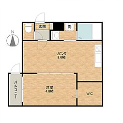 ロイヤルクオーター 1LDKの間取図画像