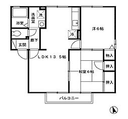 モン・ルポII 2階2LDKの間取り