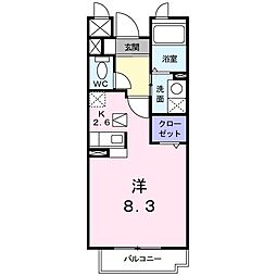 ピュア ワンルームの間取図画像