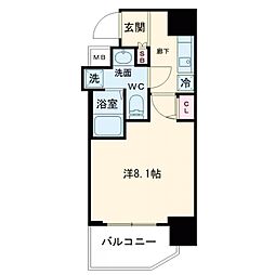 エグゼ堺筋本町 2階1Kの間取り