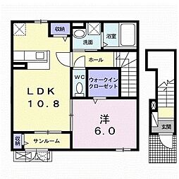 ネオルピナス 1LDKの間取図画像