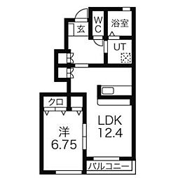 大きなひまわりグランドソレイユ 1LDKの間取図画像