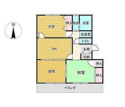 やくもハイツ 3DKの間取図画像