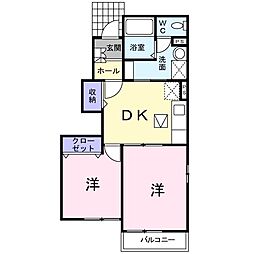 ラッフィナート　モーデ 1階2DKの間取り