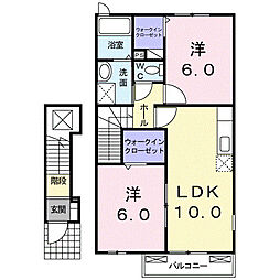 サンリット城南 2LDKの間取図画像