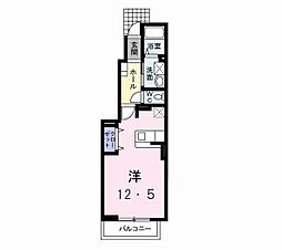 ウインフィールドA ワンルームの間取図画像