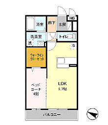 JR京葉線 蘇我駅 徒歩4分の賃貸アパート 3階1LDKの間取り