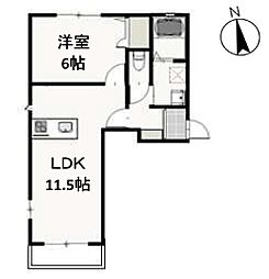 コーポ悠 1LDKの間取図画像