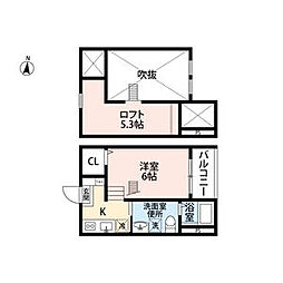 エスペランサ源兵衛町 ワンルームの間取図画像