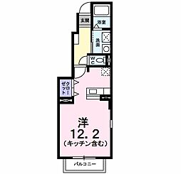 ウィンドフィール82A ワンルームの間取図画像