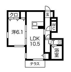 シャロン明石 1LDKの間取図画像