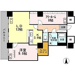 品川シーサイドビュータワー1 1LDKの間取図画像