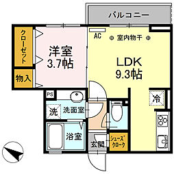 D-room Suelo 2階1LDKの間取り