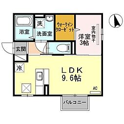 ドマーニA 1LDKの間取図画像