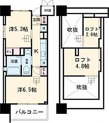 エステムコート名古屋駅前CORE 2Kの間取図画像