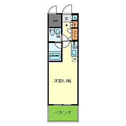 グランド上町 ワンルームの間取図画像