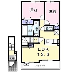 ルーチェ・フロイデ 2LDKの間取図画像