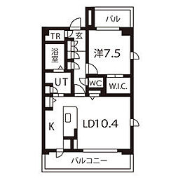 エルーデメイファネット無料オール電化 4階1LDKの間取り