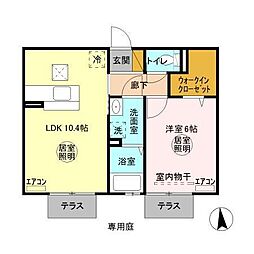 コートフォレスタ　A 1階1LDKの間取り