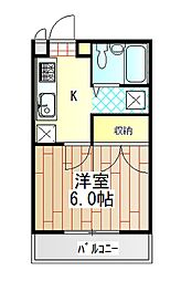 ソレアード 1Kの間取図画像