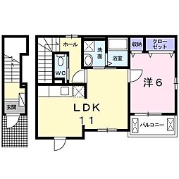 アプリコットフラワー 1LDKの間取図画像